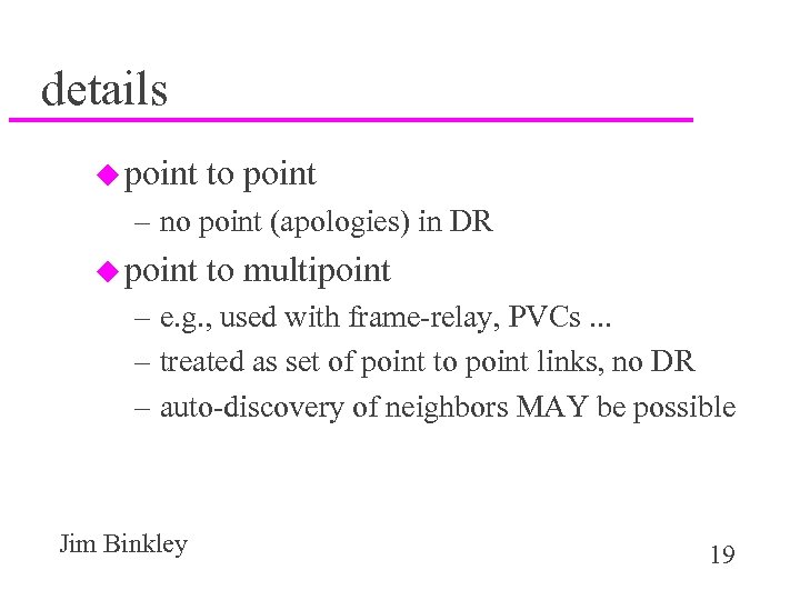 details u point to point – no point (apologies) in DR u point to