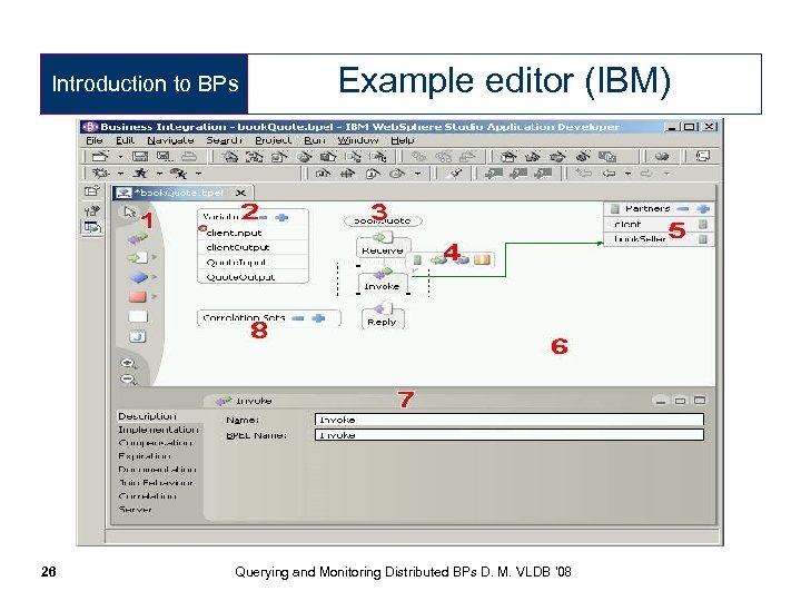 Introduction to BPs 26 Example editor (IBM) Querying and Monitoring Distributed BPs D. M.