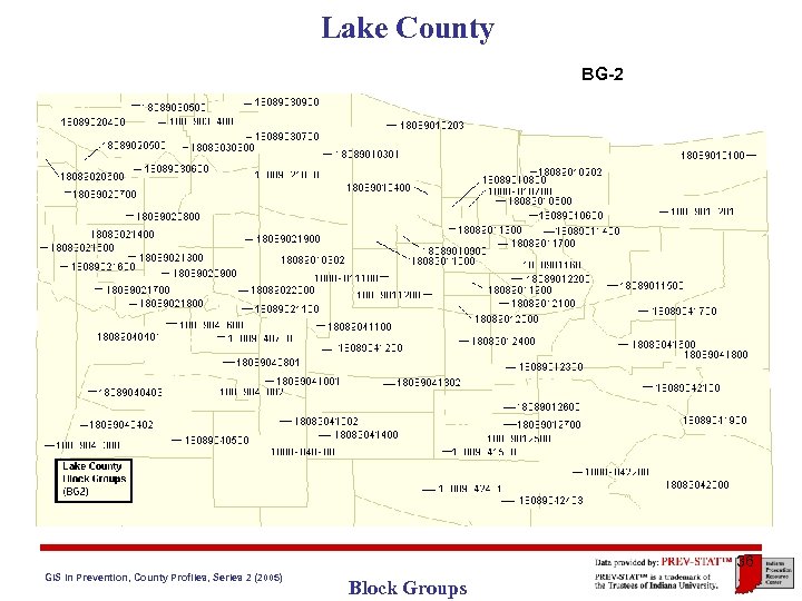 Lake County BG-2 36 GIS in Prevention, County Profiles, Series 2 (2005) Block Groups