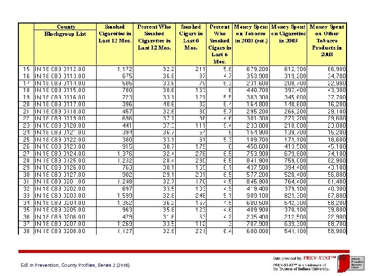 89 GIS in Prevention, County Profiles, Series 2 (2005) 
