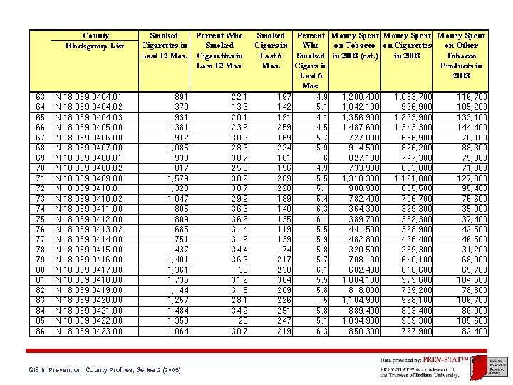 91 GIS in Prevention, County Profiles, Series 2 (2005) 