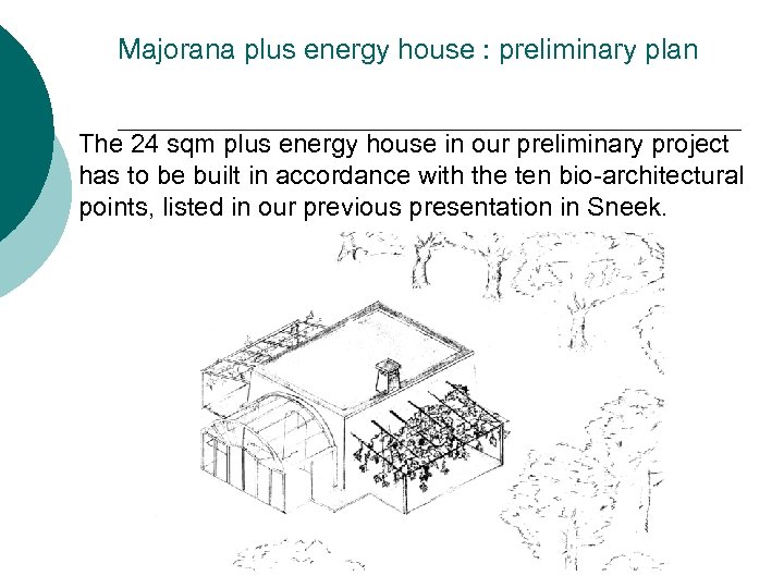 Majorana plus energy house : preliminary plan The 24 sqm plus energy house in