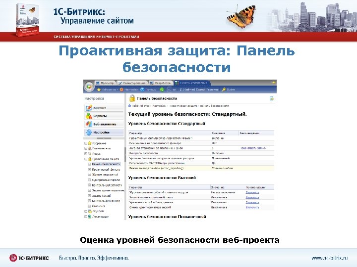 Проактивная защита: Панель безопасности Оценка уровней безопасности веб-проекта 