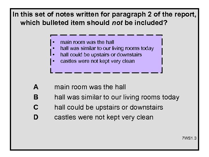 In this set of notes written for paragraph 2 of the report, which bulleted