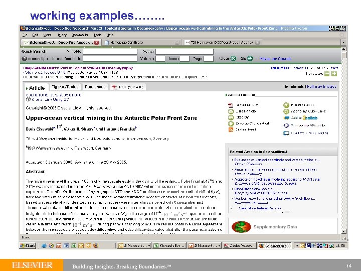 working examples……. . 14 