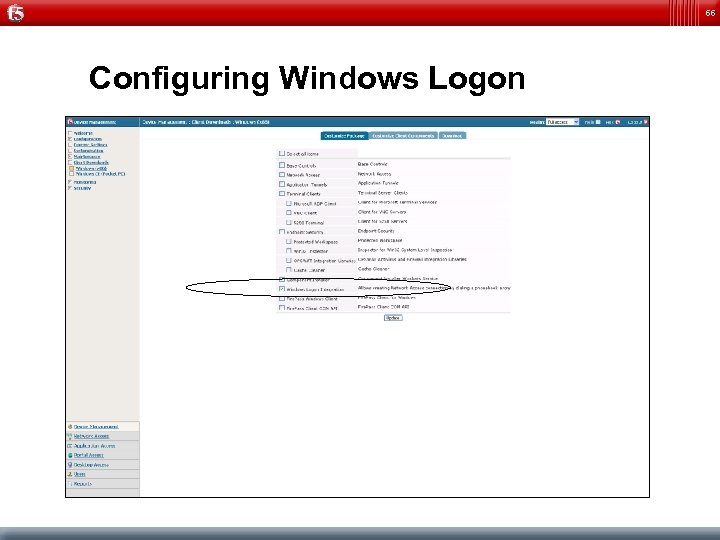 66 Configuring Windows Logon 