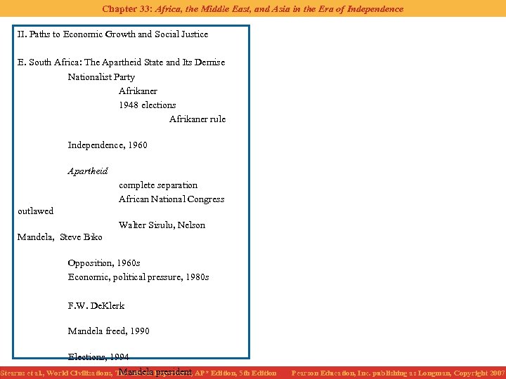 Chapter 33: Africa, the Middle East, and Asia in the Era of Independence II.