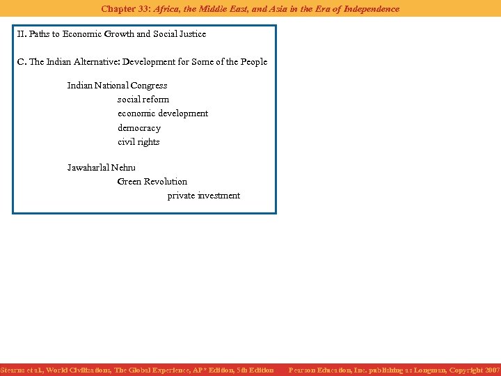Chapter 33: Africa, the Middle East, and Asia in the Era of Independence II.