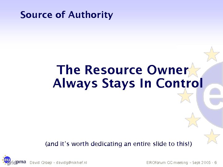 Source of Authority The Resource Owner Always Stays In Control (and it’s worth dedicating
