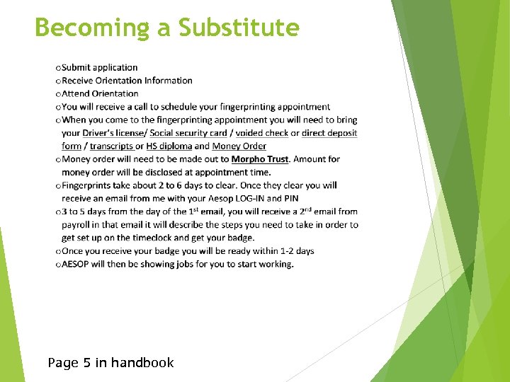 Becoming a Substitute Page 5 in handbook 
