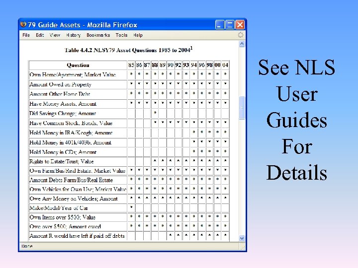 See NLS User Guides For Details 