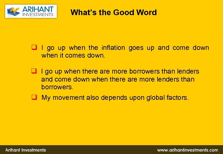 What’s the Good Word q I go up when the inflation goes up and