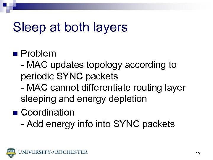 Sleep at both layers Problem - MAC updates topology according to periodic SYNC packets