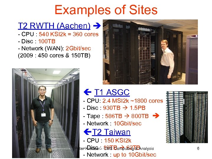 Examples of Sites T 2 RWTH (Aachen) - CPU : 540 KSI 2 k