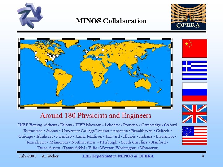 MINOS Collaboration Around 180 Physicists and Engineers IHEP-Beijing Athens Dubna ITEP-Moscow Lebedev Protvino Cambridge