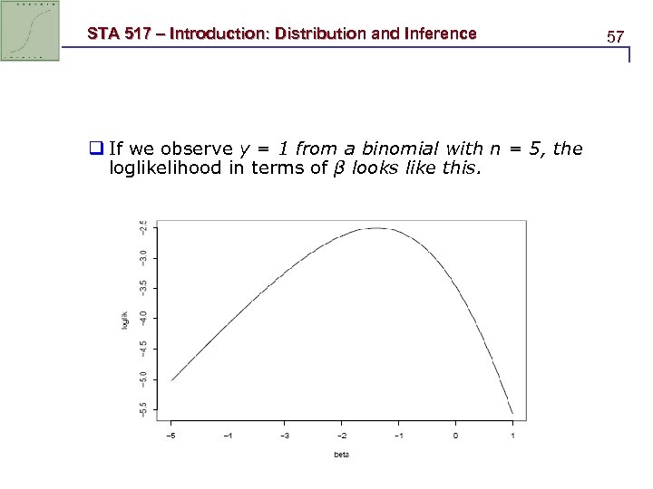 STA 517 – Introduction: Distribution and Inference q If we observe y = 1