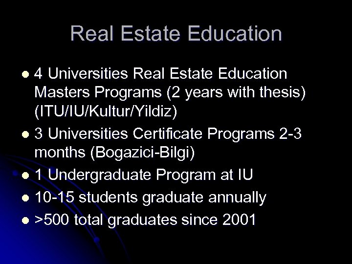 Real Estate Education 4 Universities Real Estate Education Masters Programs (2 years with thesis)