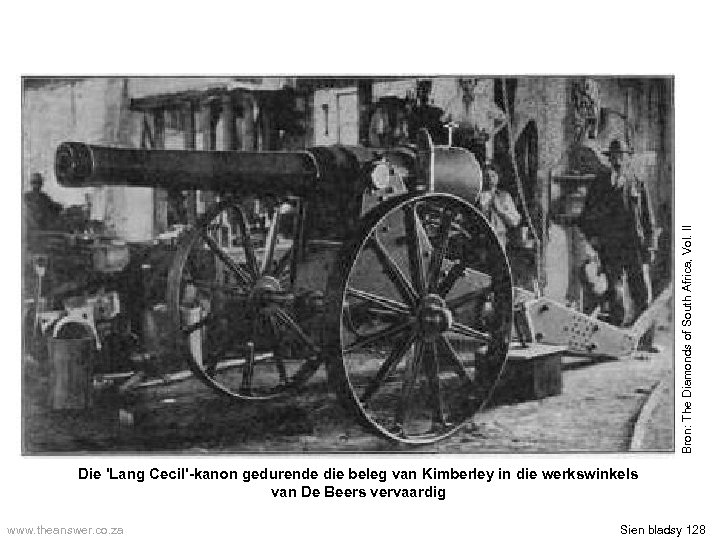 Bron: The Diamonds of South Africa, Vol. II Die 'Lang Cecil'-kanon gedurende die beleg