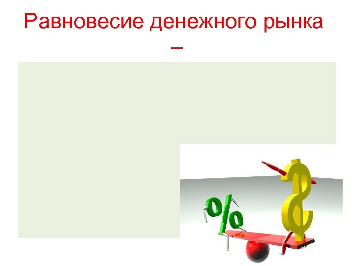 Равновесие денежного рынка – 