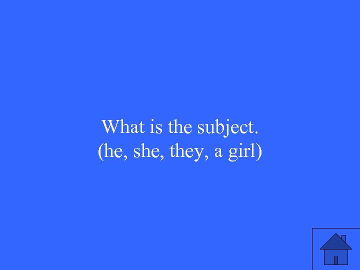 What is the subject. (he, she, they, a girl) 