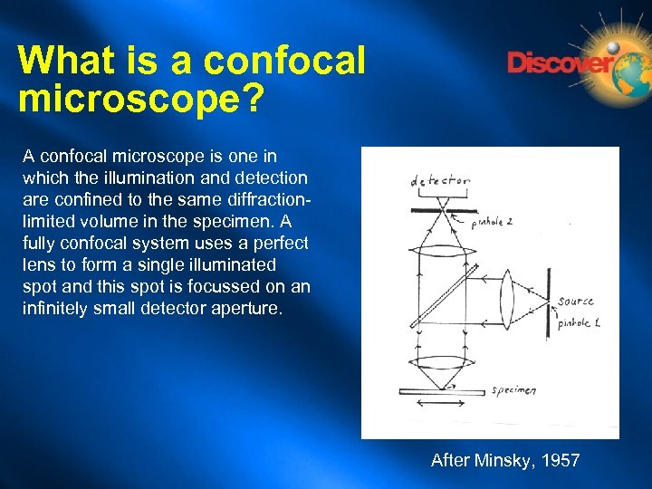 What is a confocal microscope? A confocal microscope is one in which the illumination