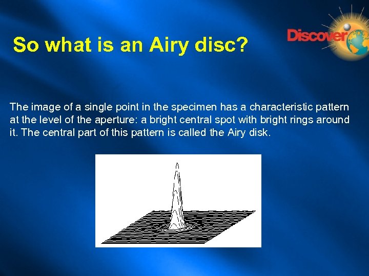 So what is an Airy disc? The image of a single point in the