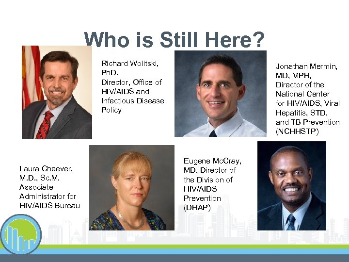 Who is Still Here? Richard Wolitski, Ph. D. Director, Office of HIV/AIDS and Infectious