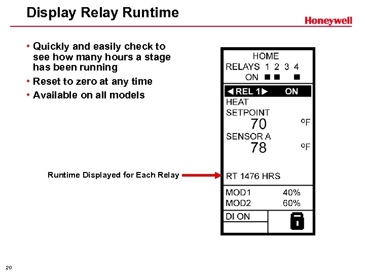 Display Relay Runtime • Quickly and easily check to see how many hours a