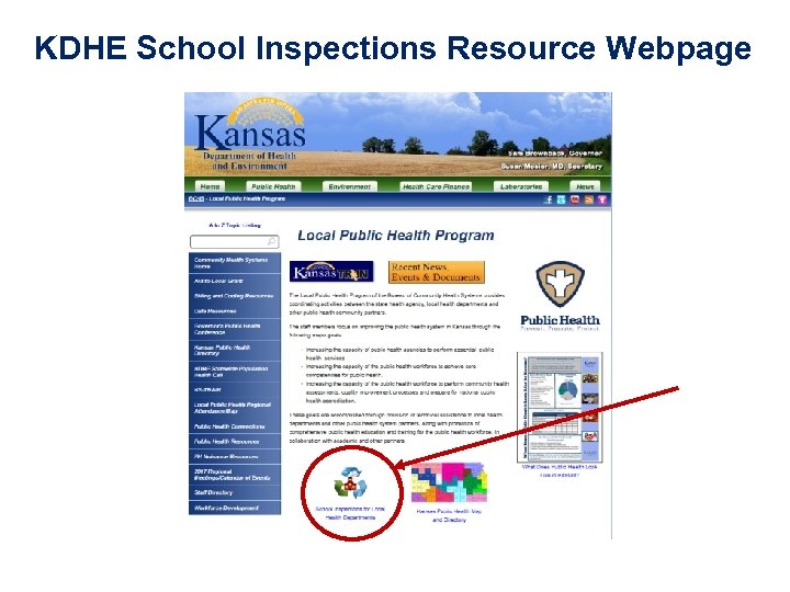 KDHE School Inspections Resource Webpage 
