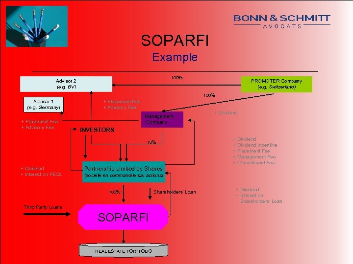 SOPARFI Example ______________________________________ 100% Advisor 2 (e. g. BVI PROMOTER Company (e. g. Switzerland)