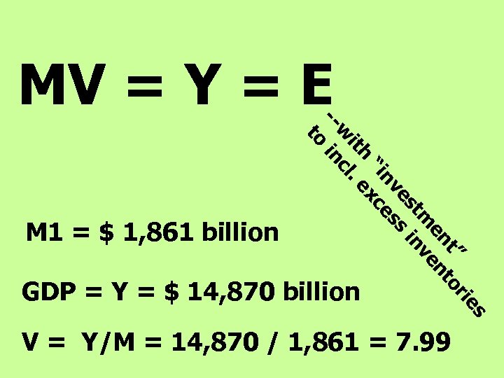 MV = Y = E t” tor en en tm nv es s i