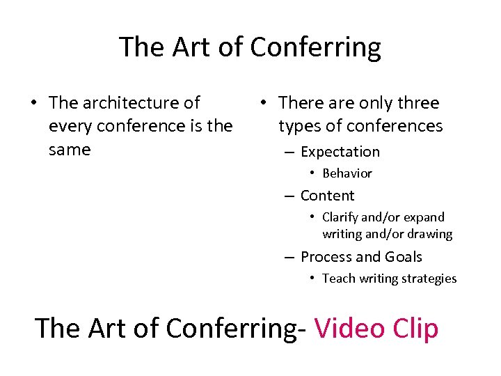 The Art of Conferring • The architecture of every conference is the same •