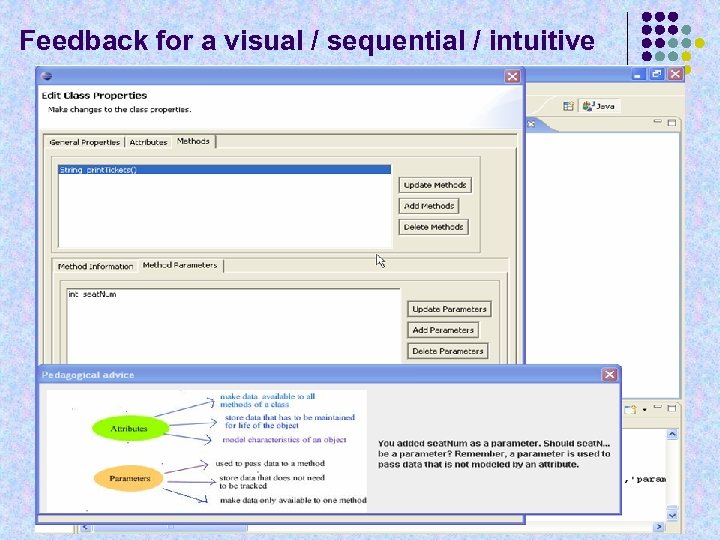 Feedback for a visual / sequential / intuitive 