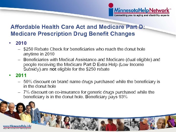 Affordable Health Care Act and Medicare Part D: Medicare Prescription Drug Benefit Changes •