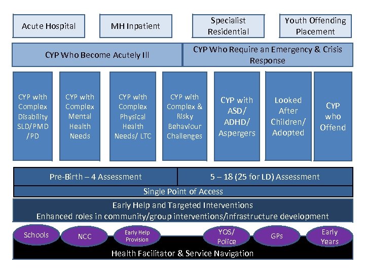 Acute Hospital CYP with Complex Mental Health Needs Youth Offending Placement CYP Who Require