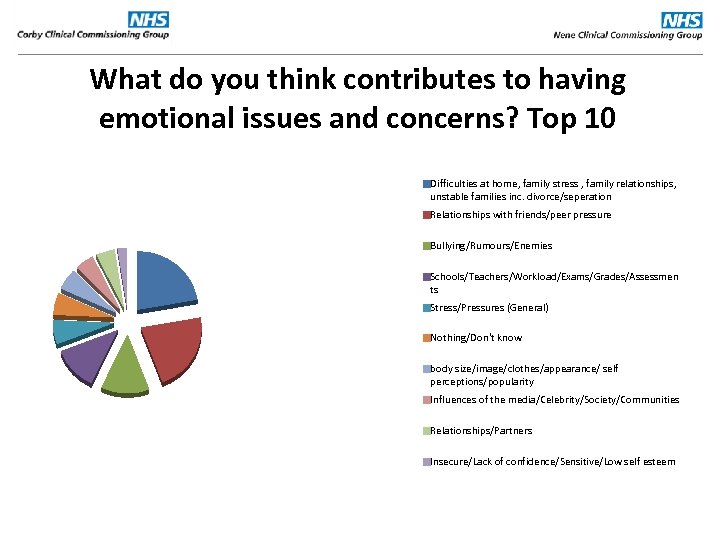 What do you think contributes to having emotional issues and concerns? Top 10 Difficulties