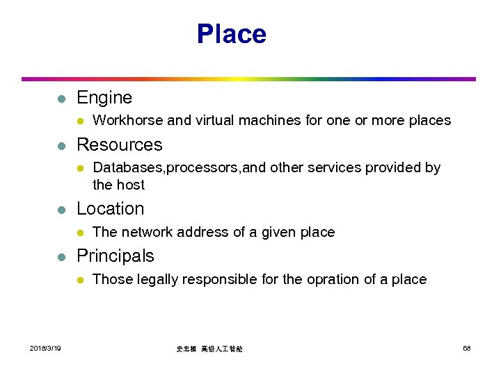 Place l Engine l l Resources l l The network address of a given