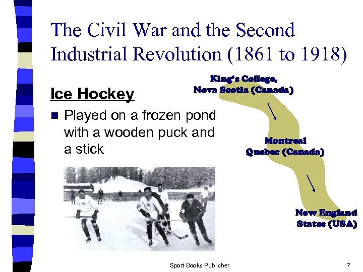 The Civil War and the Second Industrial Revolution (1861 to 1918) Ice Hockey n