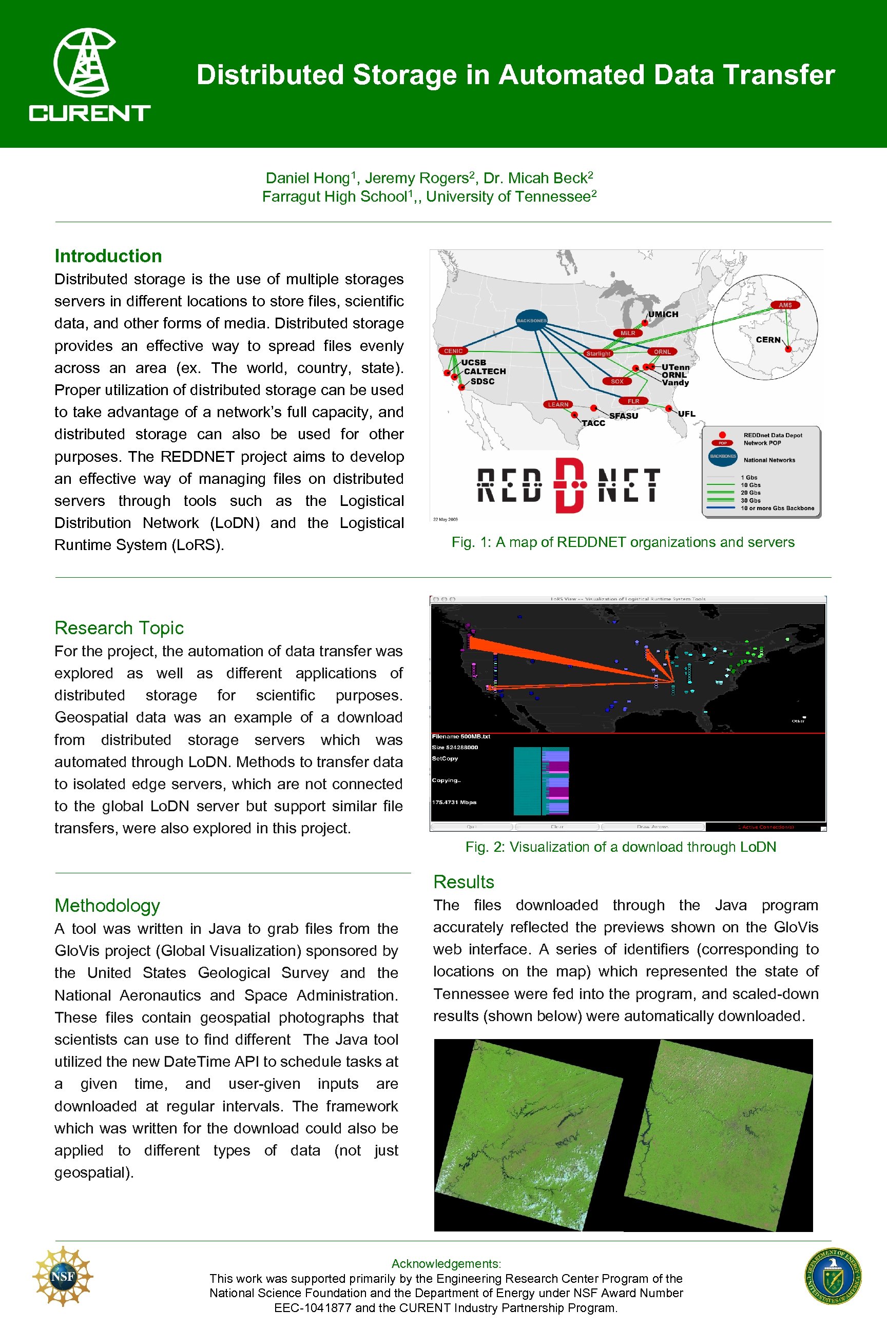 Distributed Storage in Automated Data Transfer Daniel Hong 1, Jeremy Rogers 2, Dr. Micah