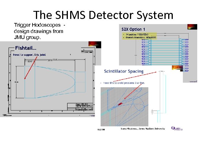 The SHMS Detector System Trigger Hodoscopes design drawings from JMU group. 