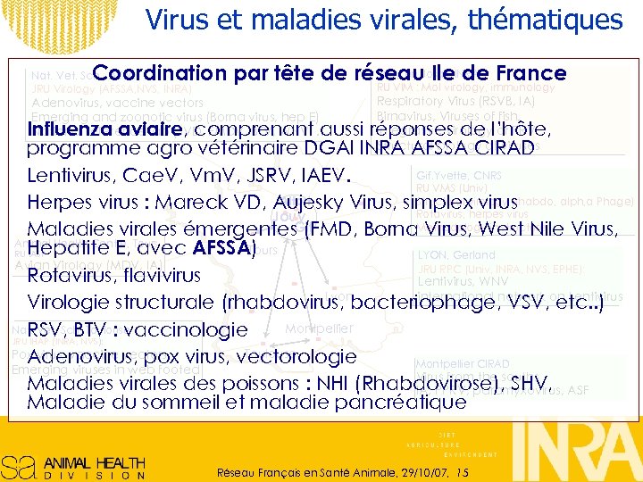 Virus et maladies virales, thématiques Jouy en Ile de France Coordination par tête de