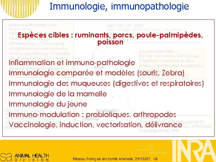 Immunologie, immunopathologie Animal Health Centre, Tours RU IASP, JRU IPV Nat. Vet. Sch. Alfort