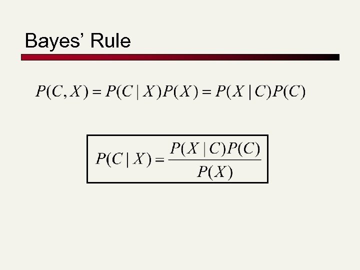 Bayes’ Rule 