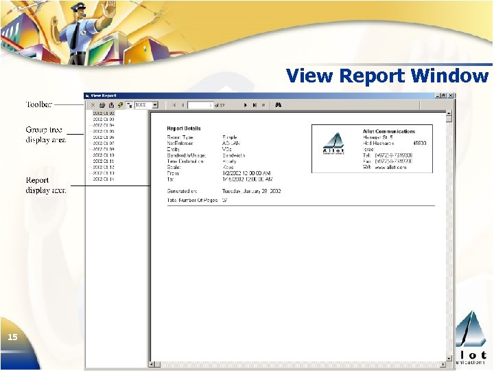 View Report Window 15 