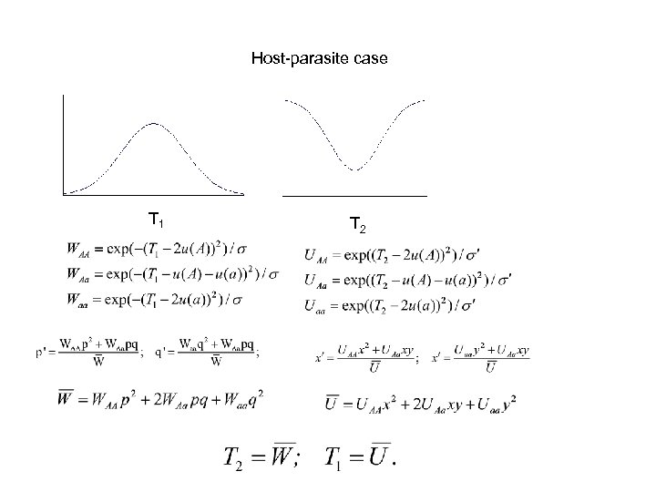 Host-parasite case T 1 T 2 