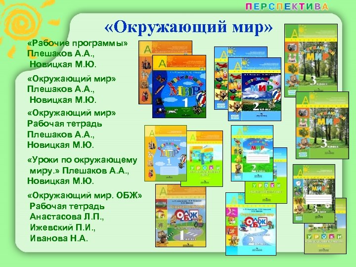  «Окружающий мир» «Рабочие программы» Плешаков А. А. , Новицкая М. Ю. «Окружающий мир»