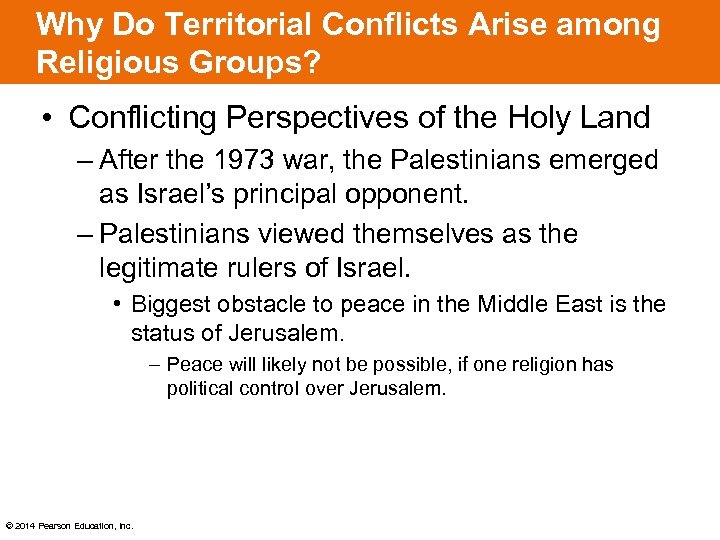 Why Do Territorial Conflicts Arise among Religious Groups? • Conflicting Perspectives of the Holy
