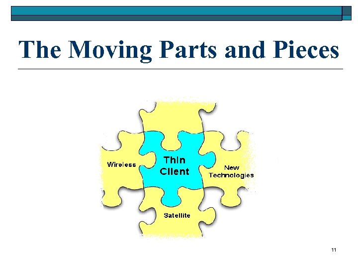 The Moving Parts and Pieces 11 