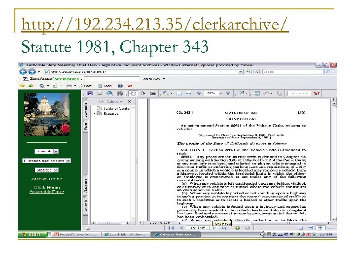 http: //192. 234. 213. 35/clerkarchive/ Statute 1981, Chapter 343 
