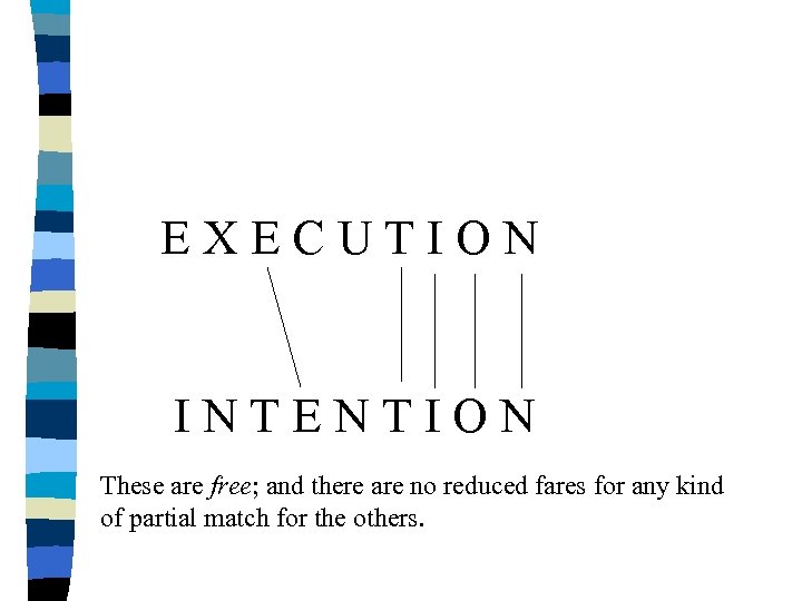 EXECUTION INTENTION These are free; and there are no reduced fares for any kind